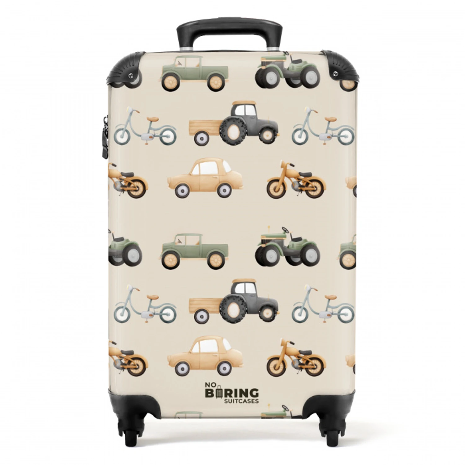 Retro voertuigen patroon NBS - Handbagage koffer - Volwassenen Unisex middel -productfoto_recht