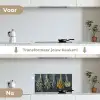Kruidenkwartet aan een Donkere Wand keuken achterwand spatscherm klein -voor_na_NL