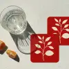 Silhouet - Bladeren - Tak onderzetter kurk middel -sfeer4