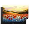 Klaproos - Bloemenveld - Kleurrijk Inductie beschermer vinyl 3mm klein -3d