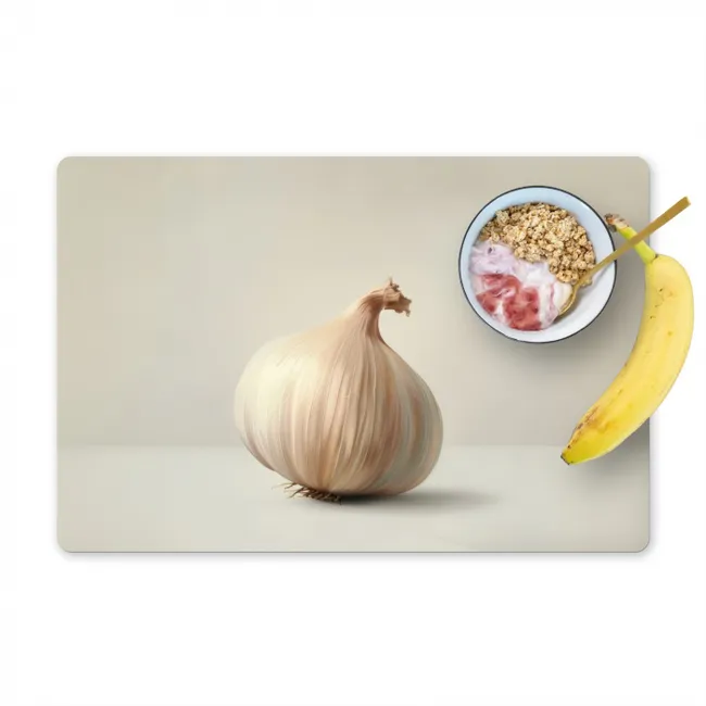 Knoflook - Natuurlijk - Beige Placemat vinyl groot -zzzproduct_Kitchenyeah-website