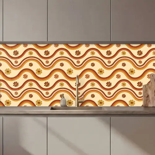 Vintage - Patronen - Bloemen - Regenboog keuken achterwand 2 middel 871 zz_3dshopping