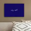 Why not - Blauw - Handgeschreven canvas 2cm klein -sfeer3