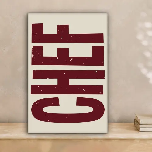Chef - Rood - Japandi - Vintage canvas 2cm klein -sfeer1