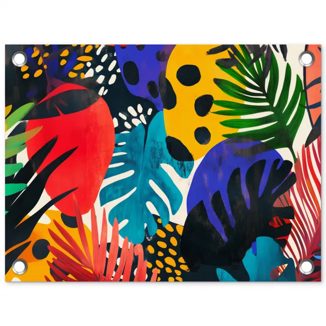 Bladeren - Vormen - Abstract - Kleurrijk tuinposter los doek klein -3d