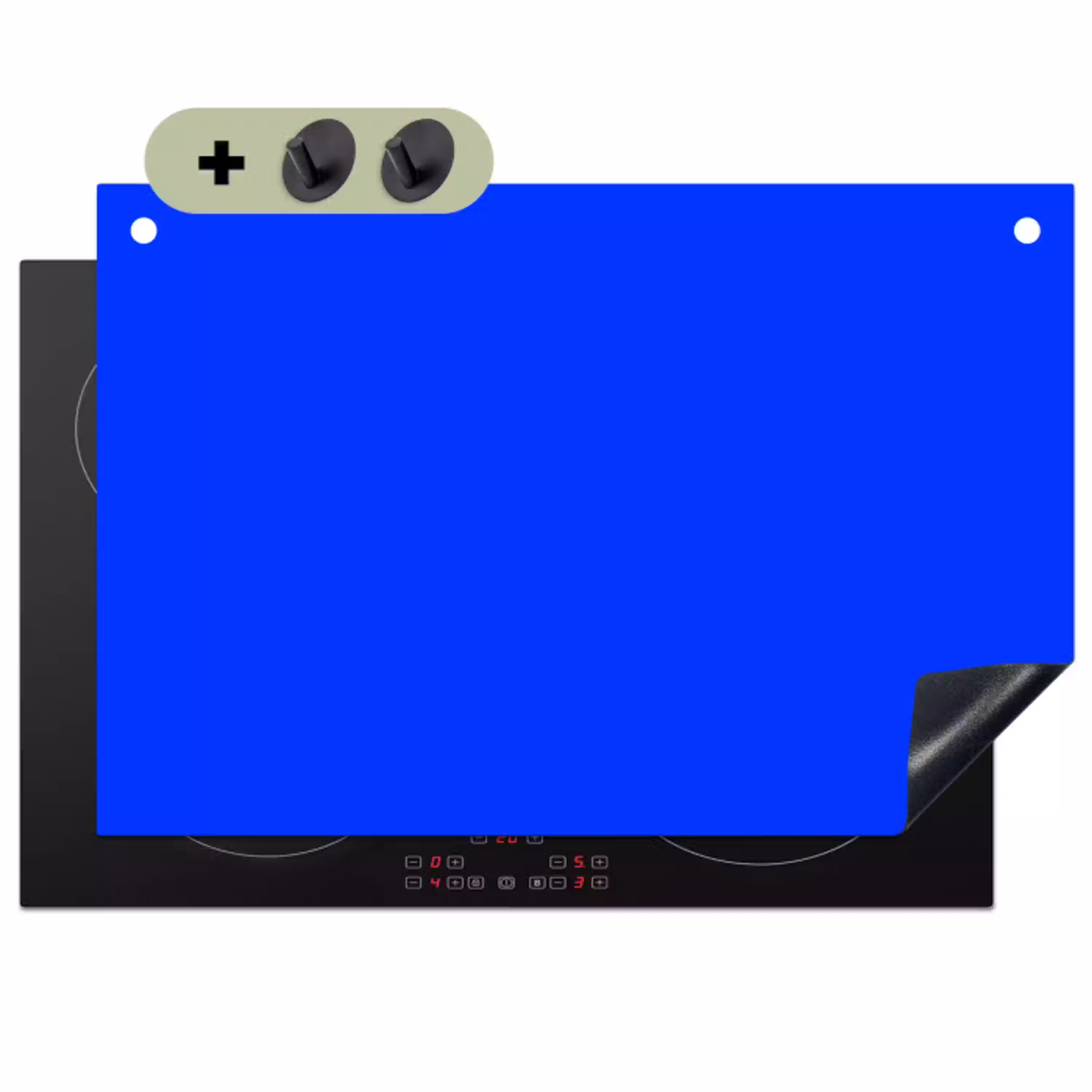 Electric - Blue - Blauw Inductie beschemer met haakjes klein 777 -3d