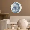 Blauw - Schelp - Spiraal Akoestische PET Vilt - Rond klein -sfeer1