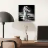 Paard - Hout - Schaalbord - Zwart aluminium wit klein -sfeer5