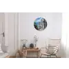 Huizen - Zee - Bomen - Bloemen Wandcirkel aluminium klein -woonkamer
