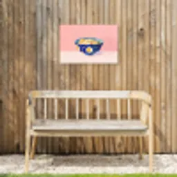 Noodles - Kom - Blauw - Illustratie Tuinposter op houten frame 2 cm dik klein -sfeer4
