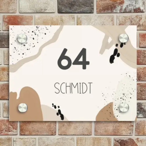 Abstracte vormen - Modern Naambord Rechthoek middel -sfeer3