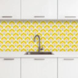 Design - Retro - Seventies - Geel keuken achterwand 2 middel 871 -3d