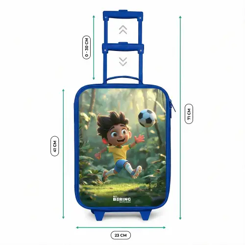 Voetbal - Jongen - Bos Kinderkoffer - Blauw klein -productfoto_formaten