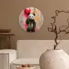 Graffiti - Panda - Ballon - Street art - Banksy Wandcirkel kunststof plaat 5mm dik klein -sfeer1