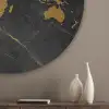 Wereldkaart - Goud - Marmer Akoestische PET Vilt - Rond klein -sfeer5_closeup