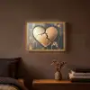 Gebroken hart - Goud - Houtlook - Liefde Light Box met batterij (Wandlamp) middel -sfeer4