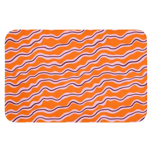 Retro - Golvend - Oranje WCmat klein 1009 -3d