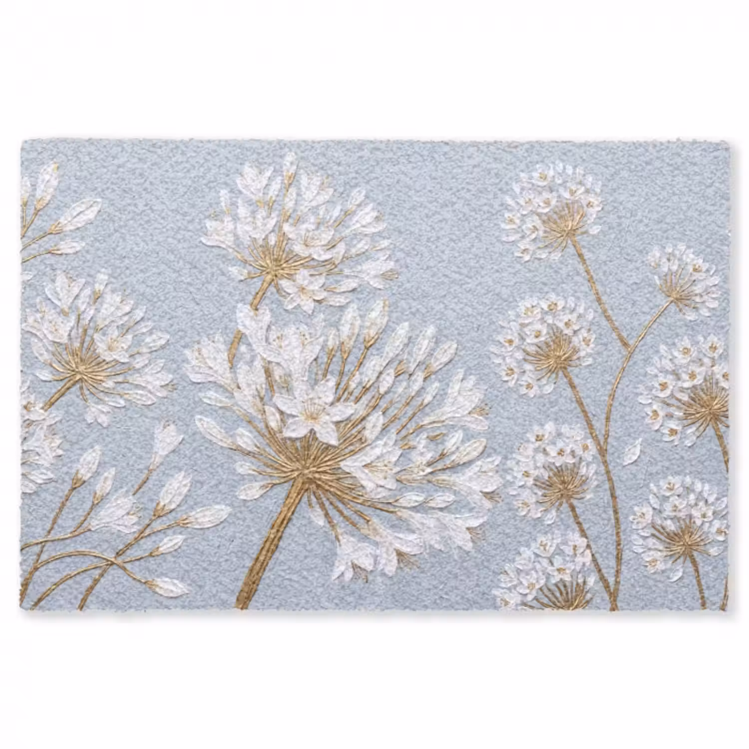 Vloerkleed - Illustratie - Bloemen - Blauw