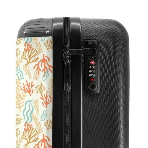 Koraal patroon kleurrijk NBS - Handbagage koffer - Kinderen Unisex middel -slot