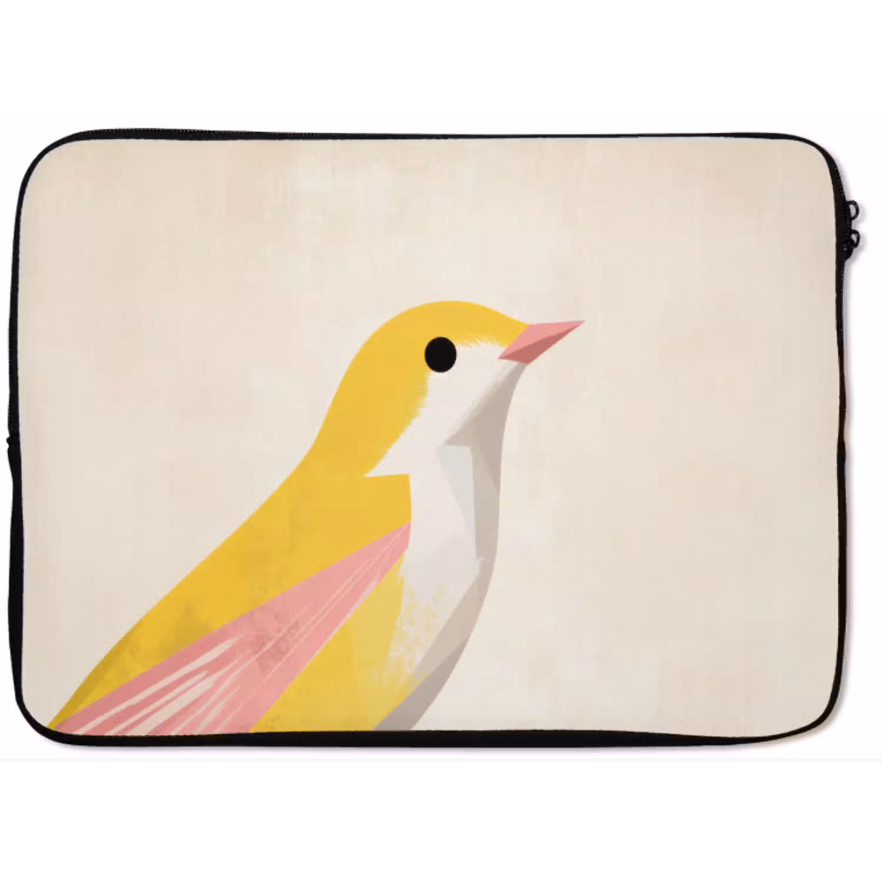 Vogel - Minimalistisch - Geel laptophoes neopreen klein -zkaufland3dotto