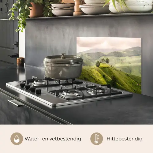 Landschap - Heuvels - Groen keuken achterwand spatscherm klein -usp_NL