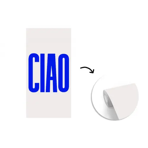 Ciao - Hoofdletters - Blauw - Minimalistisch fotobehang vinyl groot -3d