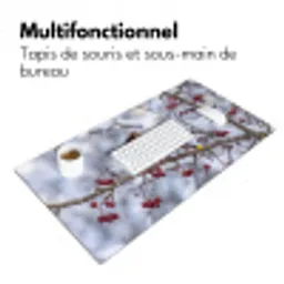 Pestvogel - Bessen - Winter - Natuur Muismat XXL klein -zsfeer4_frans