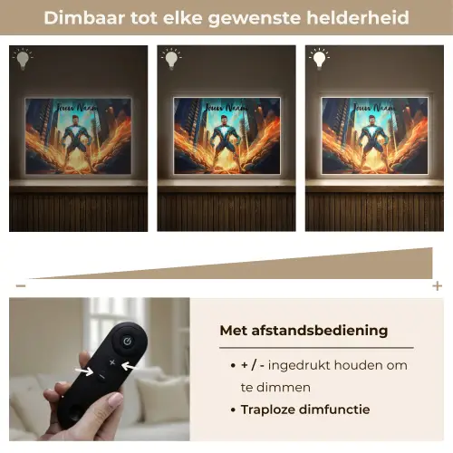 Superhelden - Kinderen - Jongens Light Box met batterij (Wandlamp kind) middel -USP_dimbaarNL