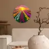 Tulpenveld - Zonsondergang - Kleurrijk Wandcirkel plexiglas klein -sfeer1