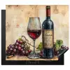 Stilleven met Wijn en Druiven Inductie beschermer vinyl 3mm middel -3d