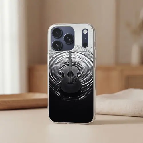 Gitaar - Hout - Water Telefoonhoesje iPhone 17 Pro klein -sfeer2