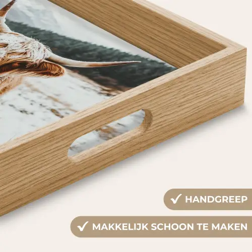 Schotse Hooglander - Landschap - Sneeuw - Bergen - Winter Dienblad Rechthoek middel -USP_HandgreepNL