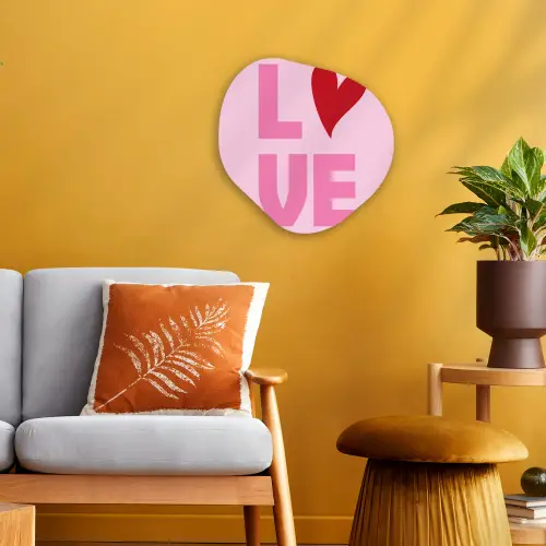 Love - Roze - Hart - Valentijn Wandcirkel Organisch Forex 3mm klein -sfeer4