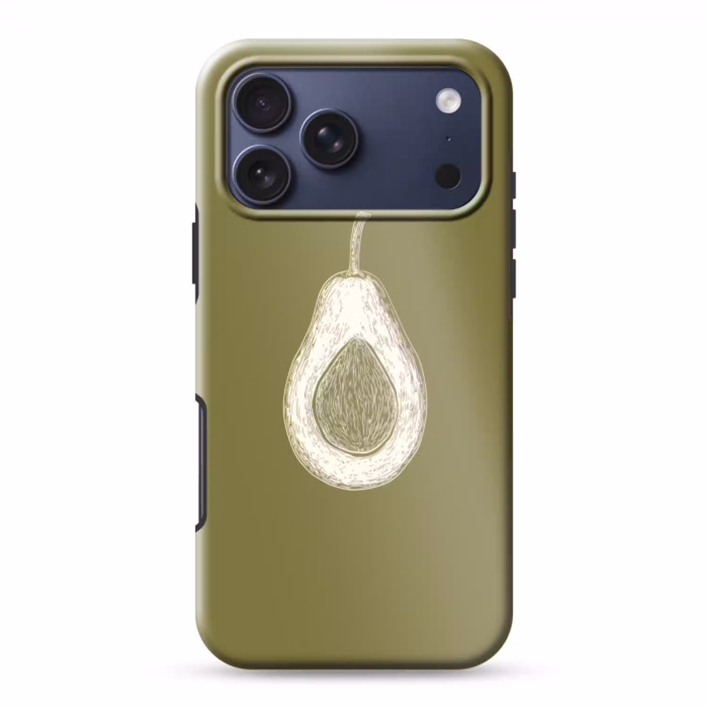 Avocado - Minimalistisch - Illustratie - Groen Toughcase MagSafe Apple iPhone 17 Pro Max klein -3d