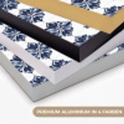 Tegelmotief - Blauw - Wit - Bloem Textielframe zwart klein 947 -USP_kleurenDE