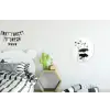 Bladeren - Zwart - Lotusbloem - Minimalitisch Wandcirkel aluminium klein -kinderkamer
