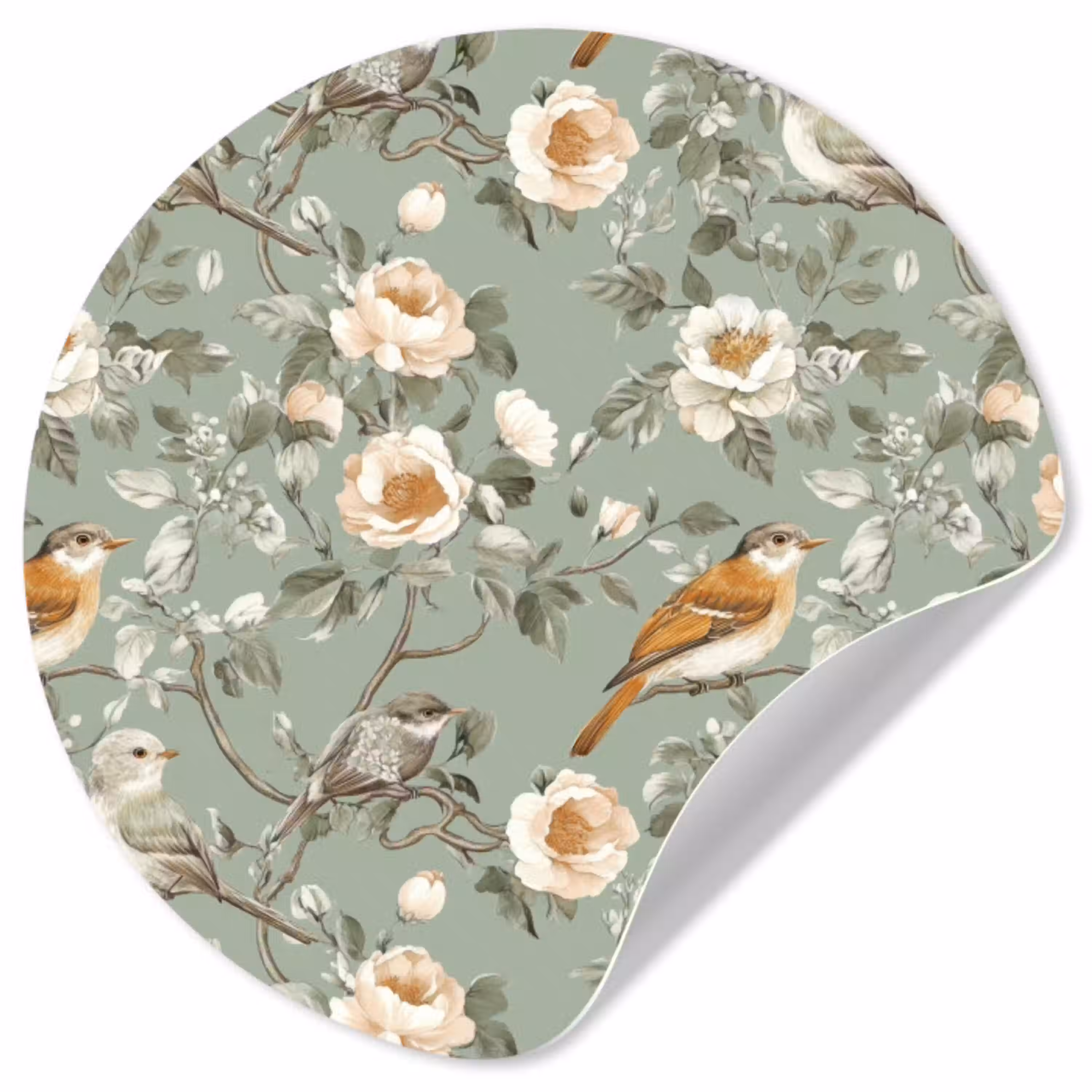 Roze - Vogels - Kleurrijk Wandcirkel behangsticker klein 186 -3d