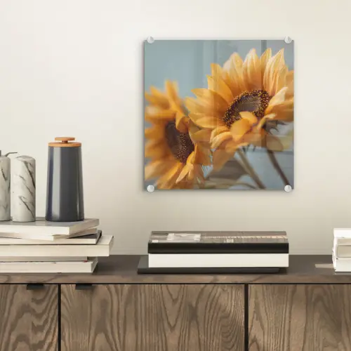 Zonnebloemen - Geel - Wazig plexiglas 5mm klein -sfeer1