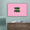 Yes fun - Groen - Roze canvas 2cm klein -sfeer4