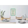 Quote - Groen - Geblokt - Keuken Muursticker klein -eettafel