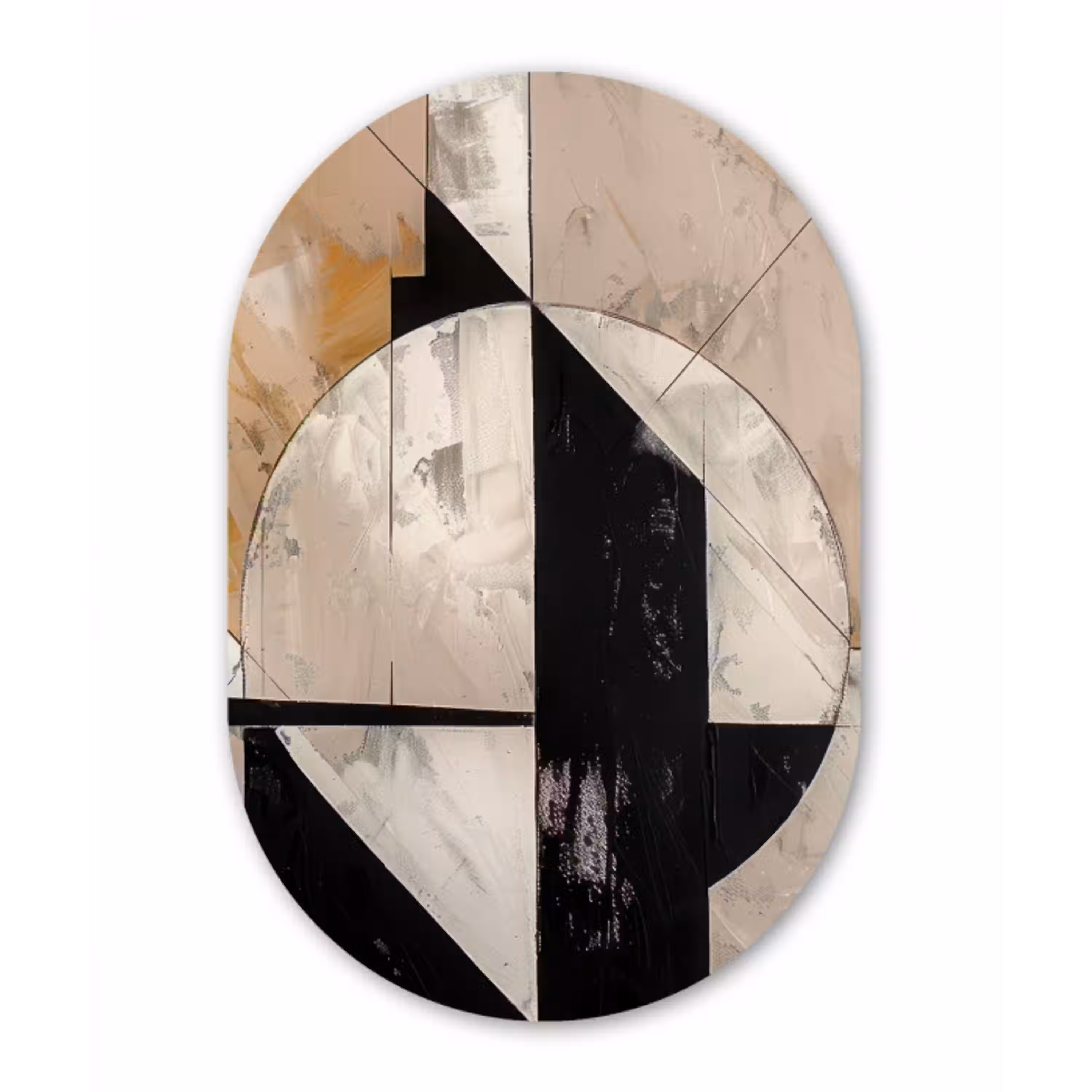 Abstract - Modern - Geometrisch - Pastel Wandcirkel Ovaal Forex klein -3d