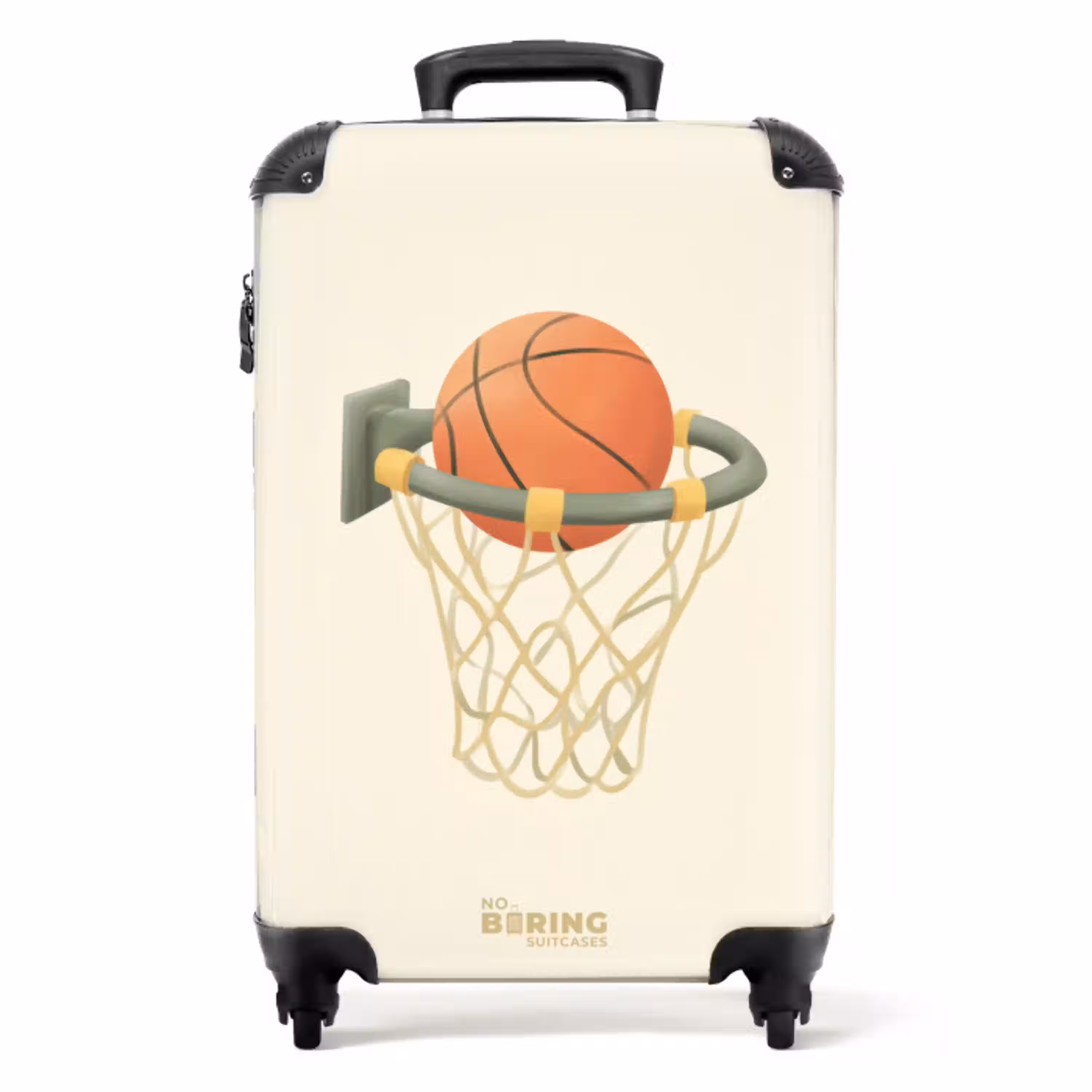 Basketbal in neutrale kleuren NBS - Handbagage koffer - Volwassenen Unisex middel -productfoto_recht