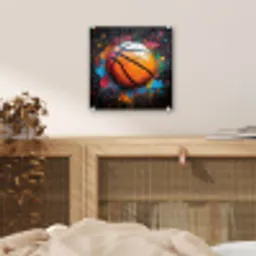 Graffiti - Basketbal - Verf - Sport plexiglas 5mm klein -sfeer4