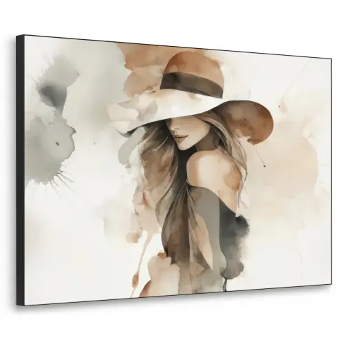Mysterieus - Vrouw - Sepia Textielframe zwart klein -3d