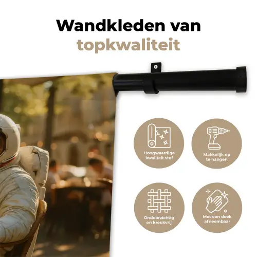 Wijn - Rood - Terras - Koffie Wandkleed katoen klein -sfeer2