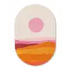 Heuvels - Oranje - Zon - Abstract Wandcirkel Ovaal Forex klein -3d