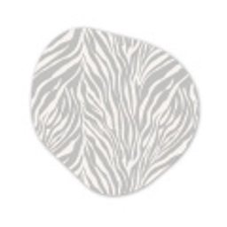 Zebra - Motief - Grijs Wandcirkel Organisch Aluminium middel 851 -3d