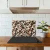 Camouflage - Patroon - Beige - Bruin keuken achterwand spatscherm klein 900 -sfeer2