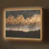 Gouden Bomen in Mistig Landschap Light Box met batterij (Wandlamp) middel -z3d_website