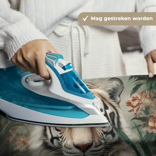 Tijger - Vlinders - Dieren - Jungle - Bloemen Wandkleed katoen klein -sfeer9